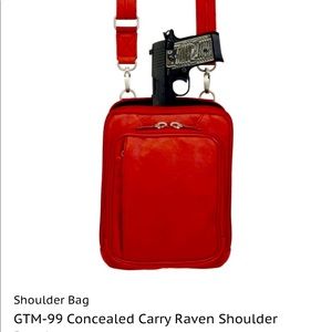 Gun Tote’n Mamas Crossbody, red leather, NEW!